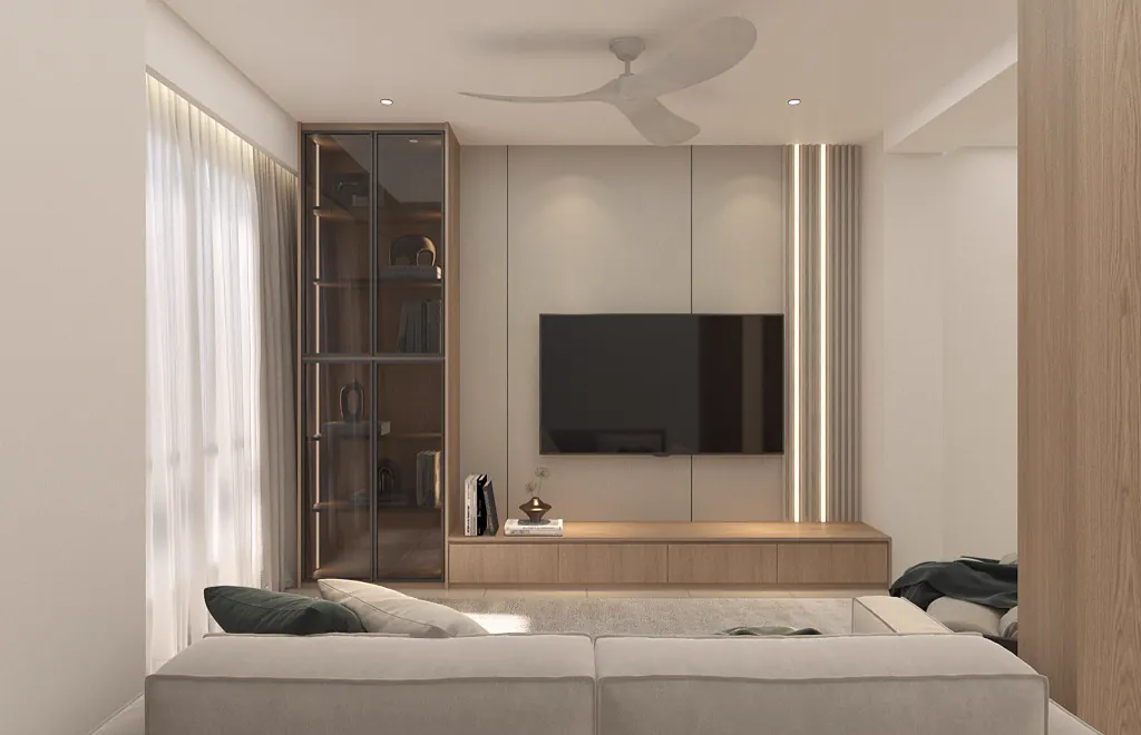 Contemporary living room renovation design